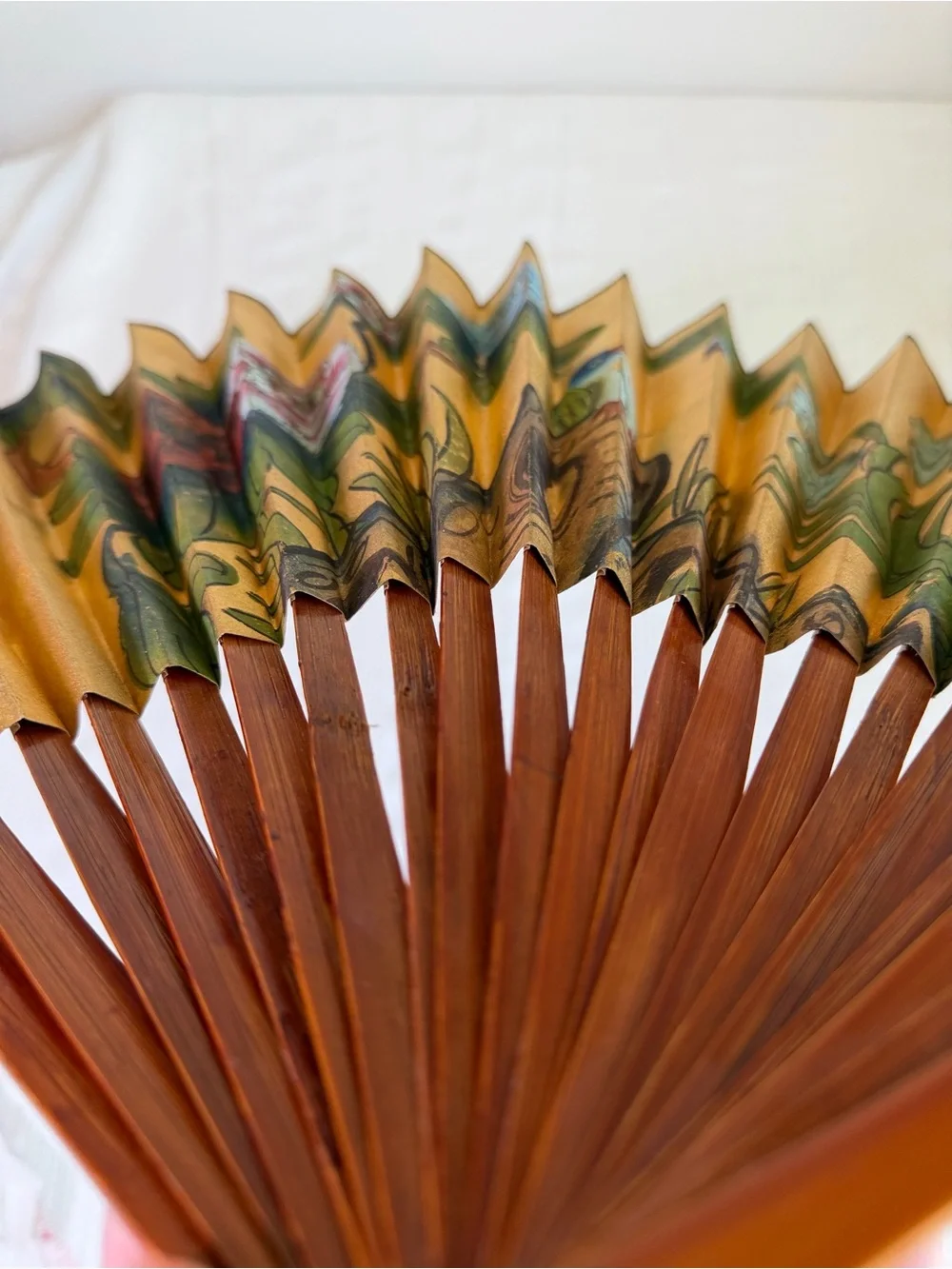 Vintage Gold Floral Folding Fan